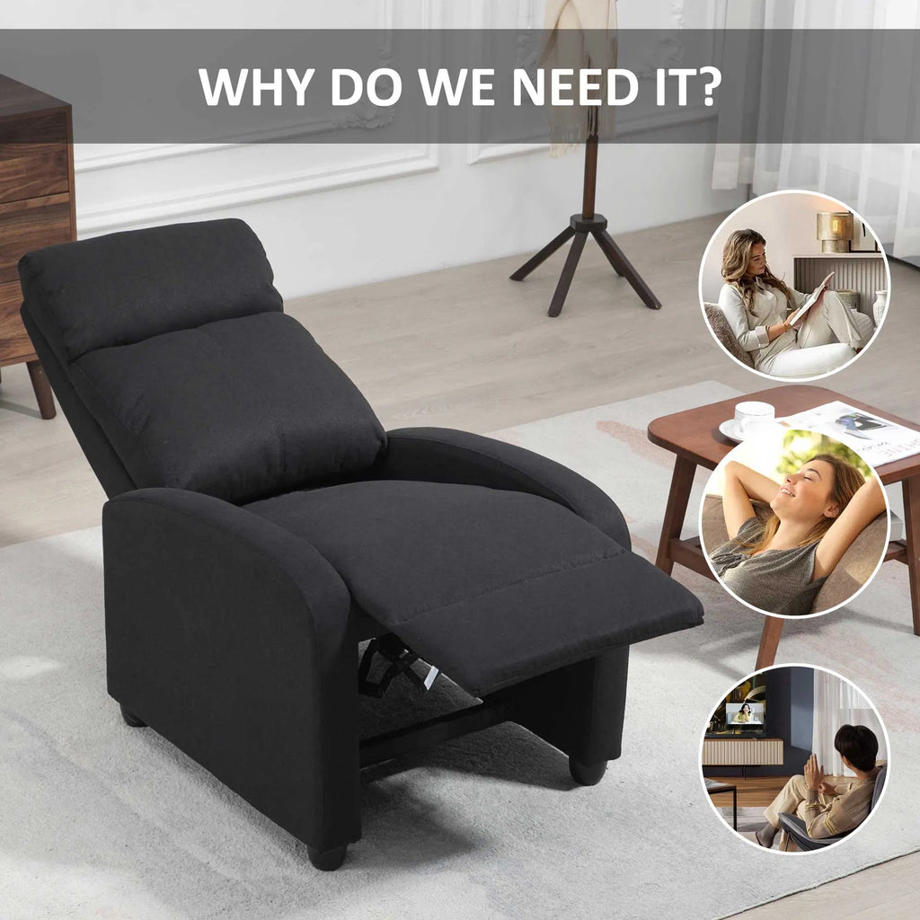 Fabric Recliner Chair Manual Home Theater Seating Single Reclining Sofa Chair - Image 3