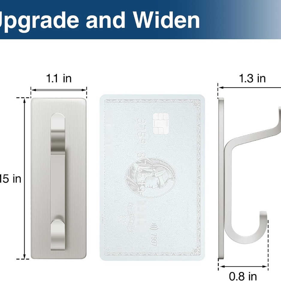 Wall Hooks For Coat And Towel 13LB Strong Adhesive Door Hanger Stick On Brushed - Image 5