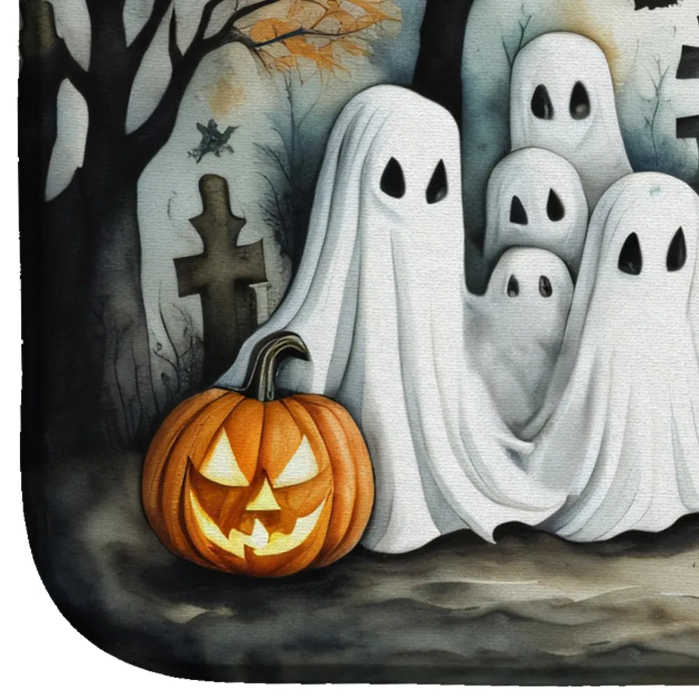 Ghosts Spooky Halloween Dish Drying Mat Absorbent Dish Drying Mat Pad for