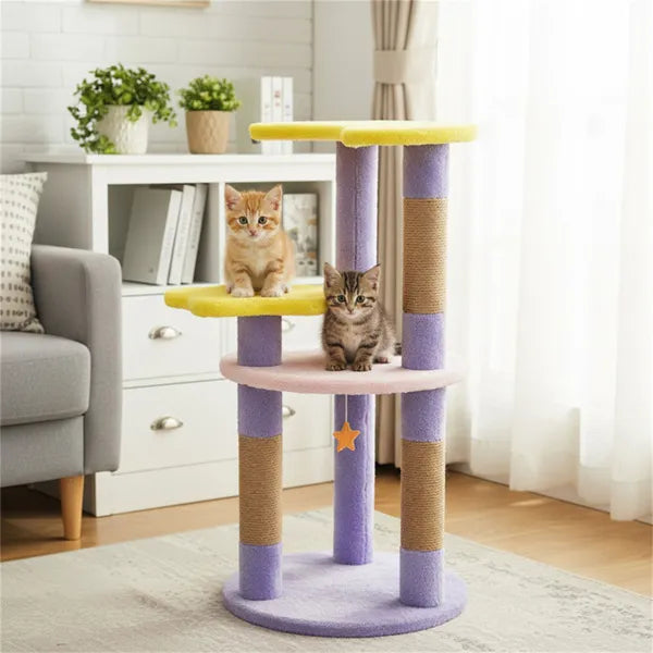 29" Moon & Star Cat Tree With 4 Levels Jute Scratching Posts & Anti Tipping - Image 4