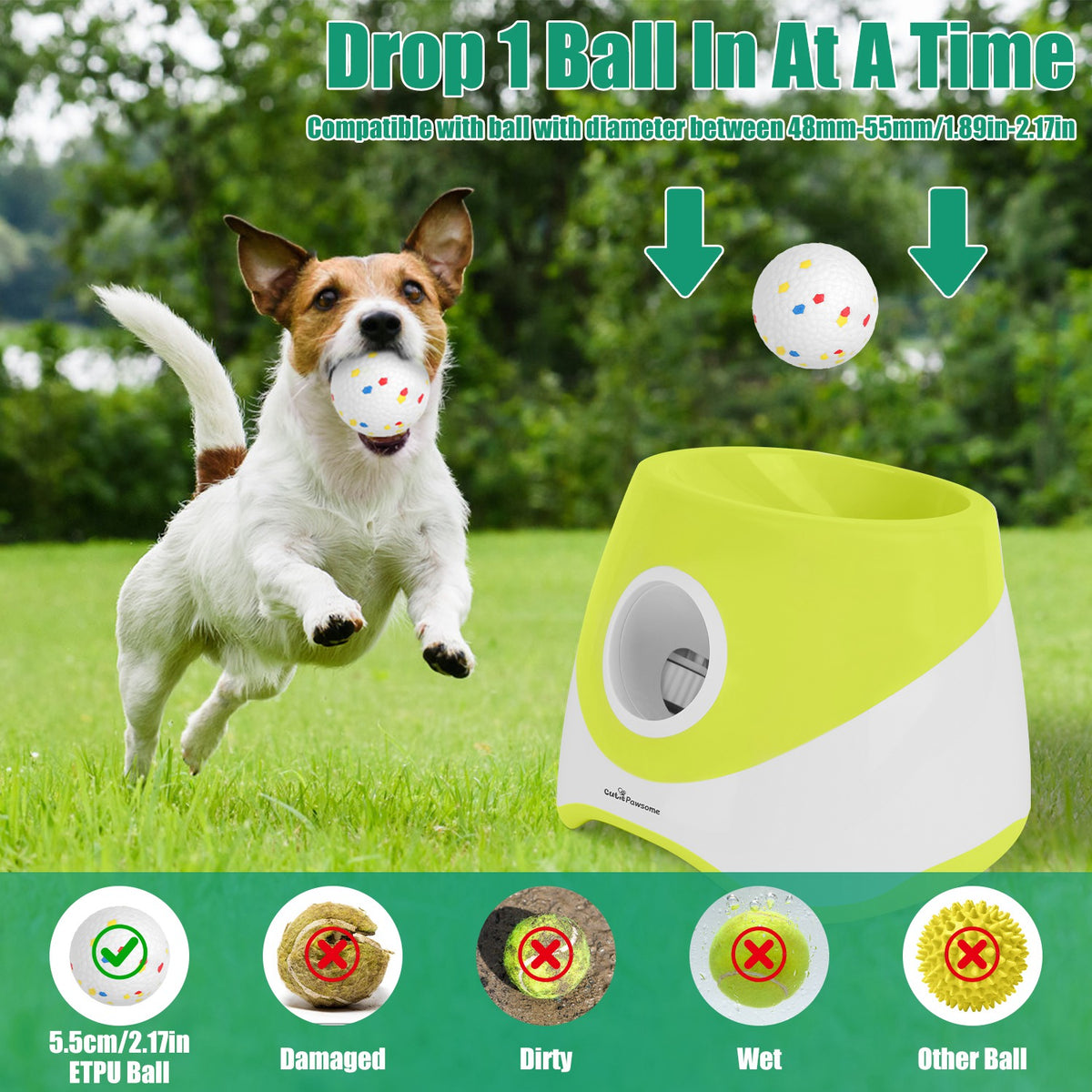 Automatic Dog Ball Launcher Rechargeable Interactive Pet Ball Thrower For Small - Image 5