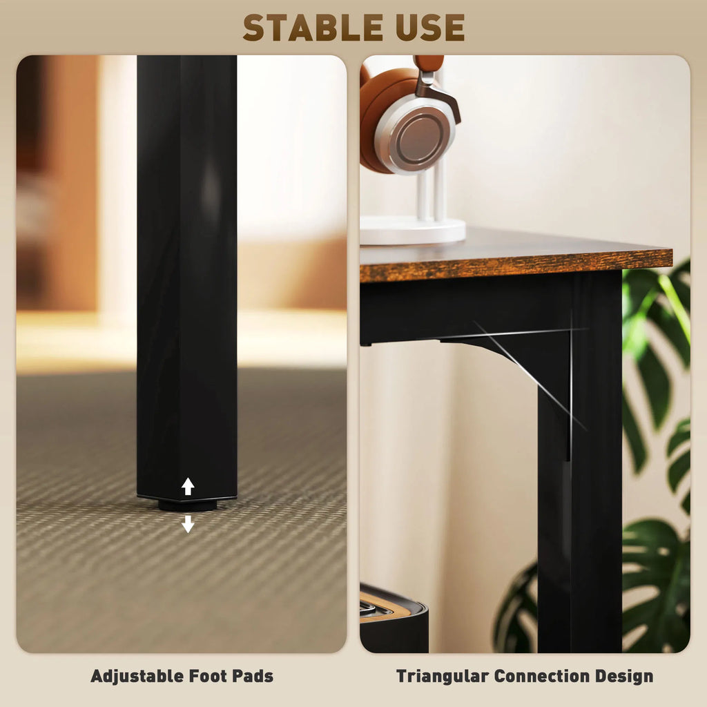 71" Computer Desk Desktop Desk with Metal Legs Rustic Brown - Image 5