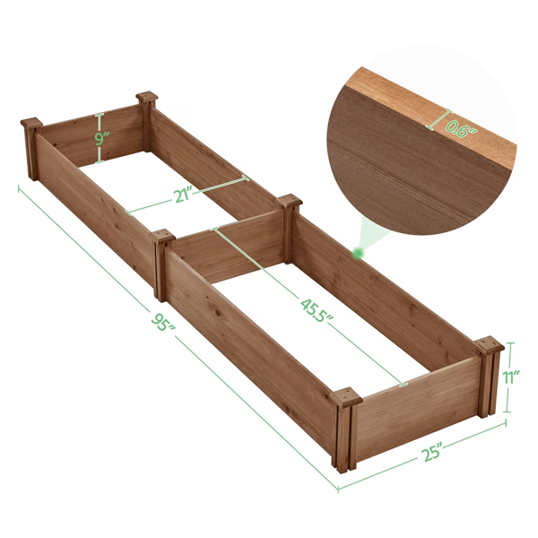 Divisible Planter Box For Home Vegetable Flower 95inch L X 25inch W X 11inch - Image 2
