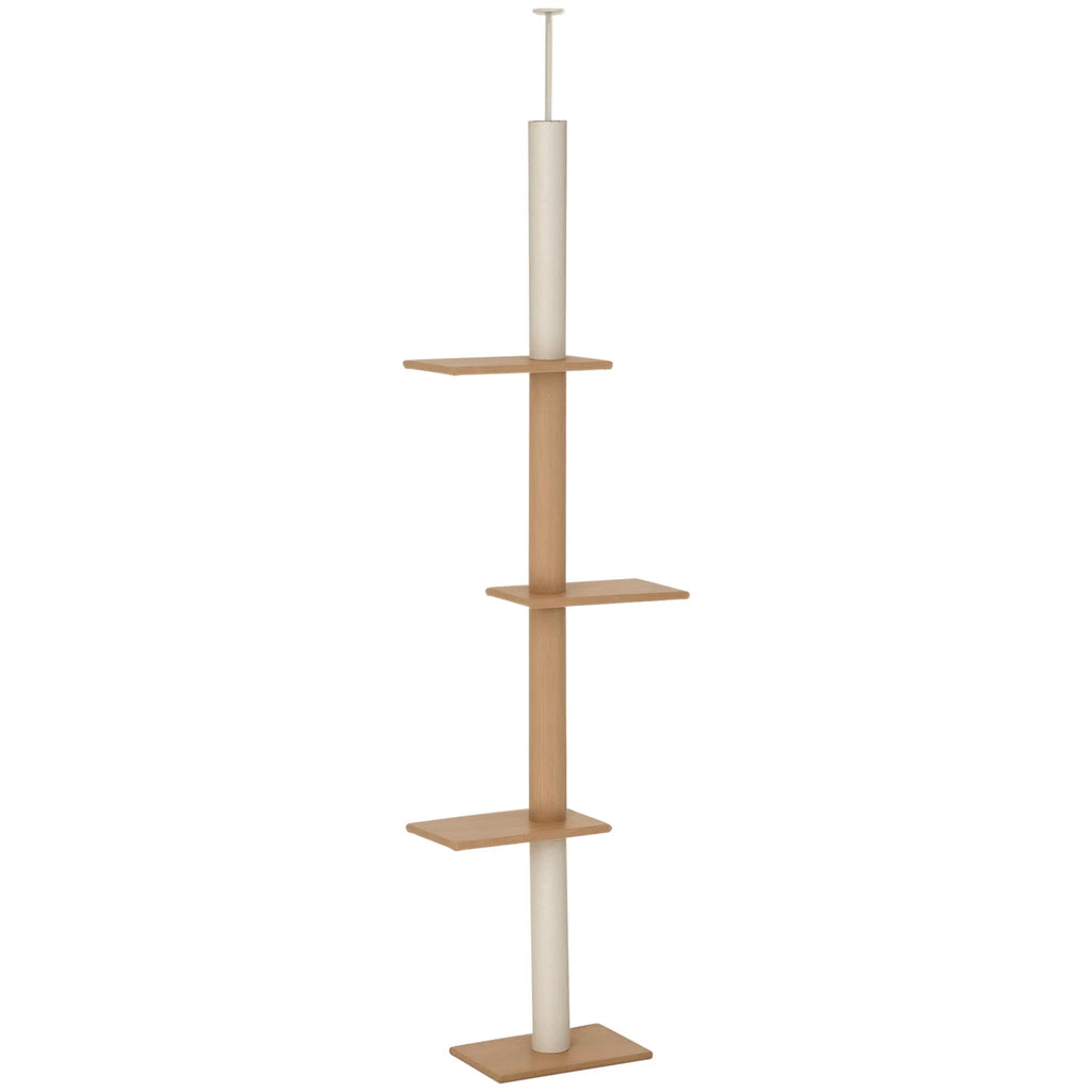 100" Floor To Ceiling Cat Tree w/ 3 Perches Activity Center for Kittens Cat - Image 2