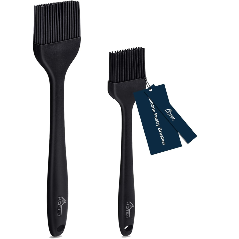 2 Pack Silicone Basting & Pastry Brushes Heat Resistant BPA Free Oil & Sauce - Image 5