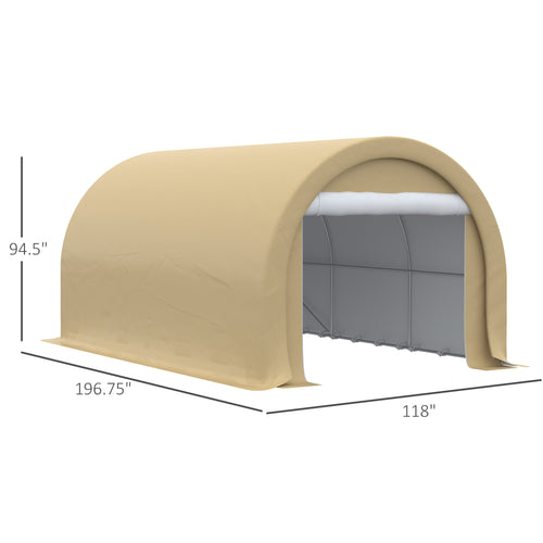 10 x 16 Carport Heavy Duty Portable Garage Storage Tent with Large Zippered - Image 2