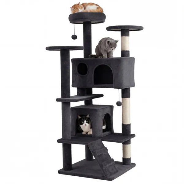 52" Tall Cat Tree Tower With Perches & Condos Multi Cat Playground With - Image 3