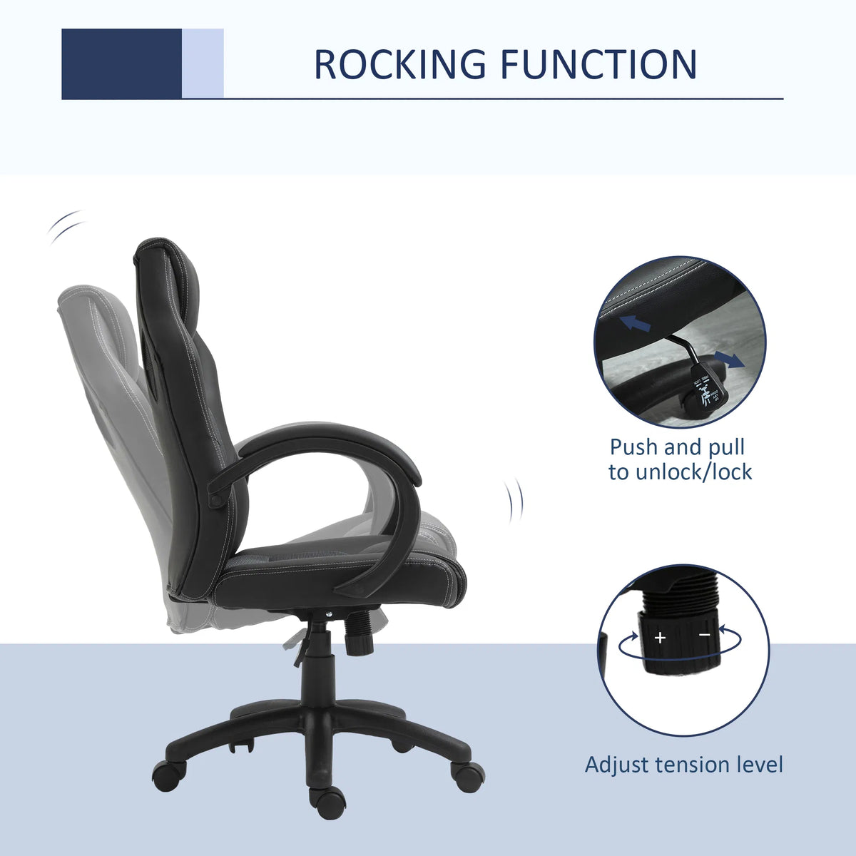 Racing Gaming Chair Office Chair Computer Desk Gamer Chair with Swivel Wheels - Image 5