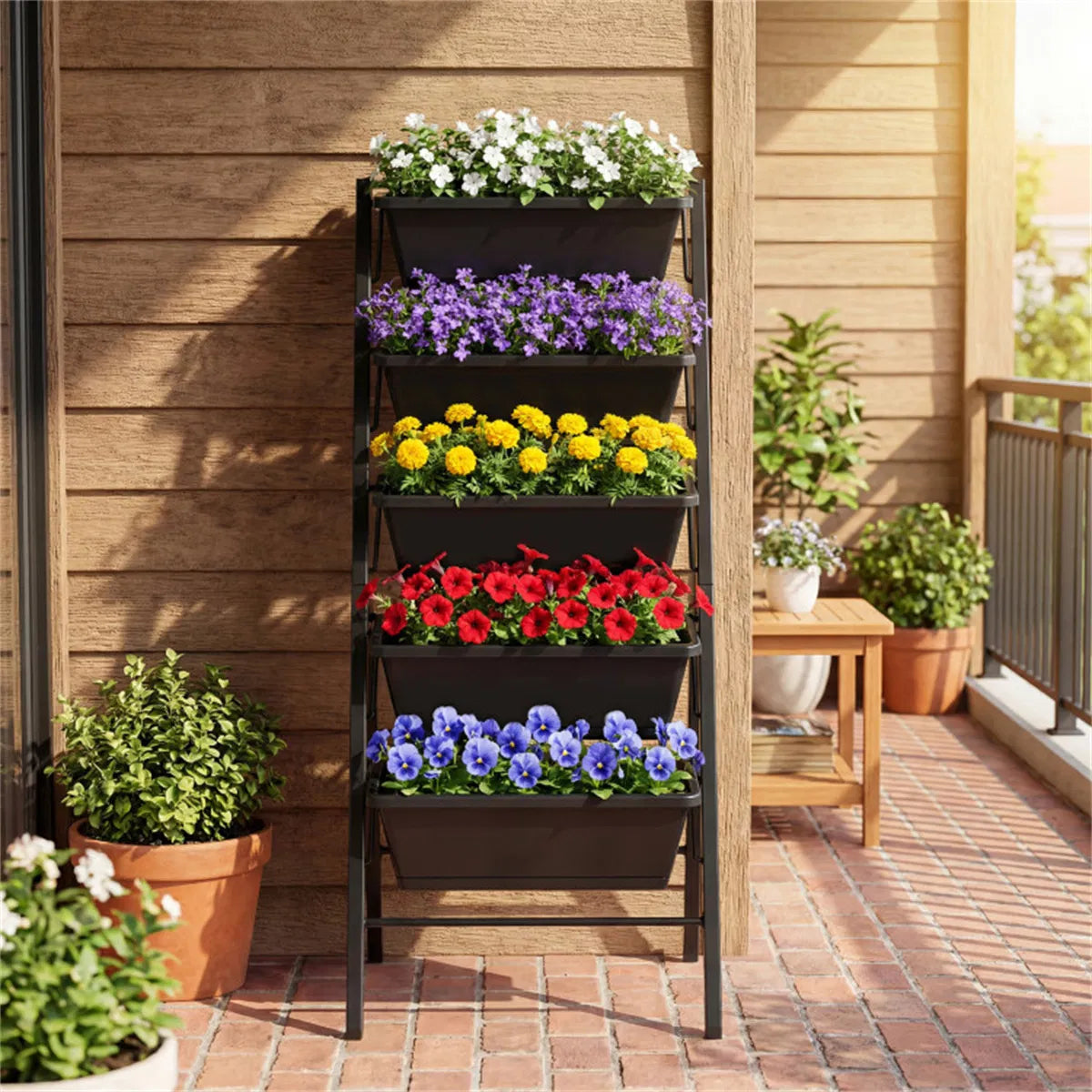5 Tier Vertical Raised Garden Bed with Removable Planter Boxes & Drip Trays - Image 4