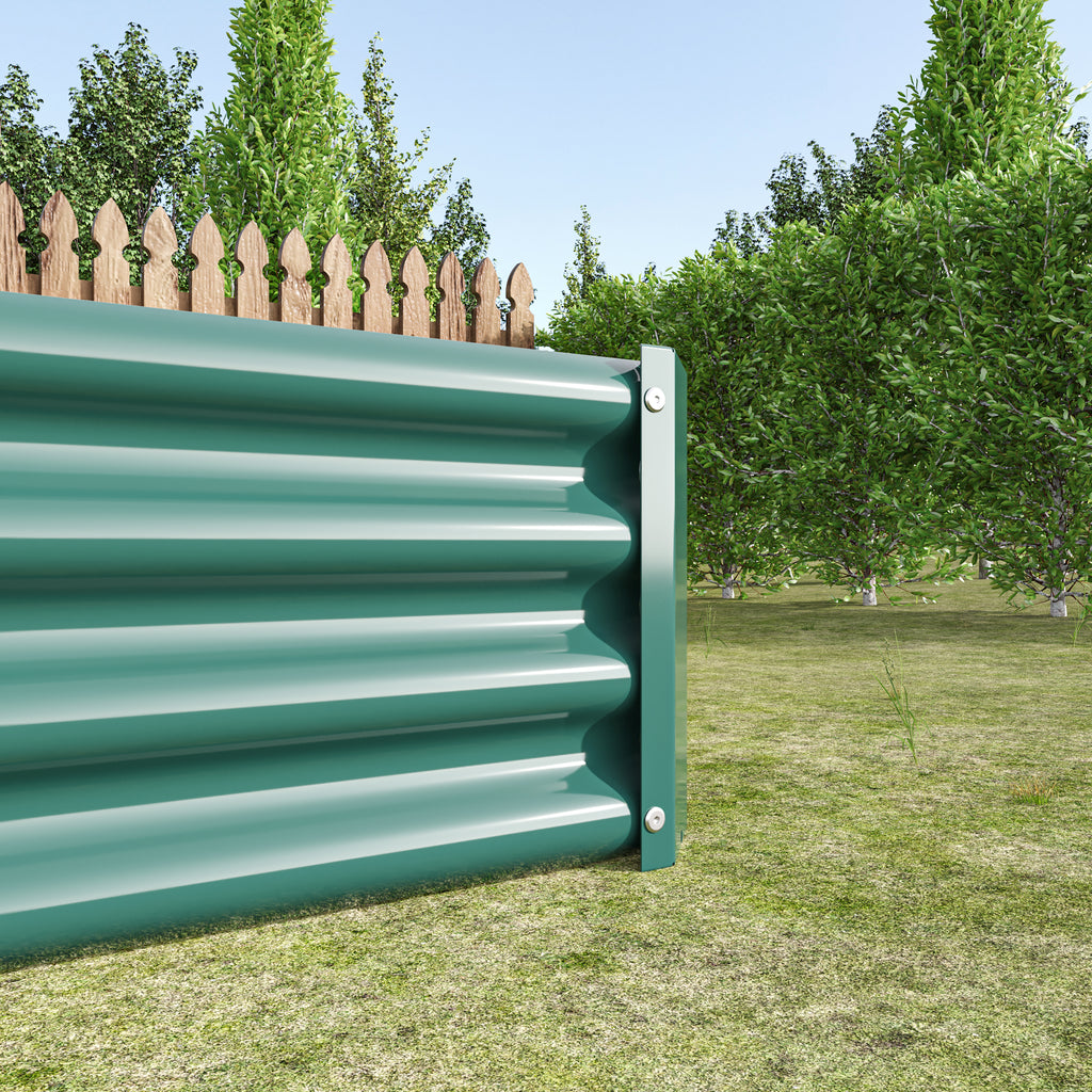 2PCS Green 8×4×1ft Metal Raised Rectangle Garden Planter Beds - Image 2