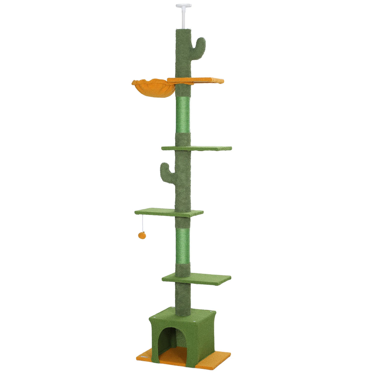 Floor to Ceiling Cat TreeTower with 90.5" 108" Adjustable Height Scratching - Image 2
