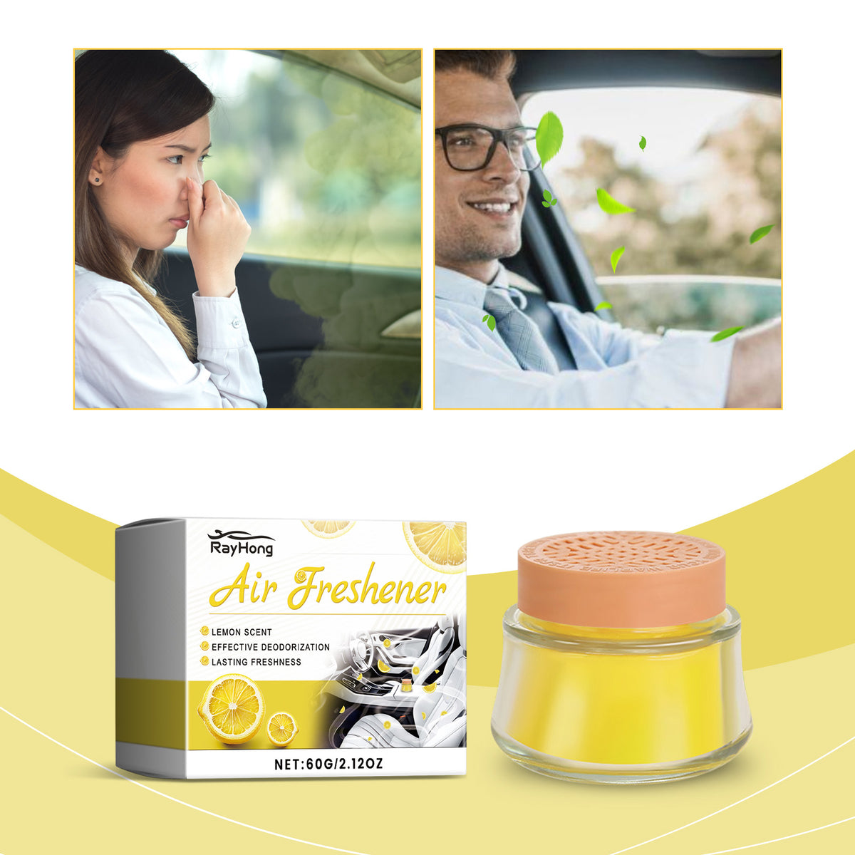 Lemon Car Solid Air Freshener Portable Interior Long Lasting Scent