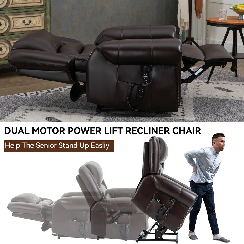Power Lift Recliner Chair Heat Massage Dual Motor Infinite Position Up to 350 - Image 2