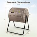 Dual Chamber Compost Tumbler 37.5Gal 360° Rotating Compost Bin with Stirring