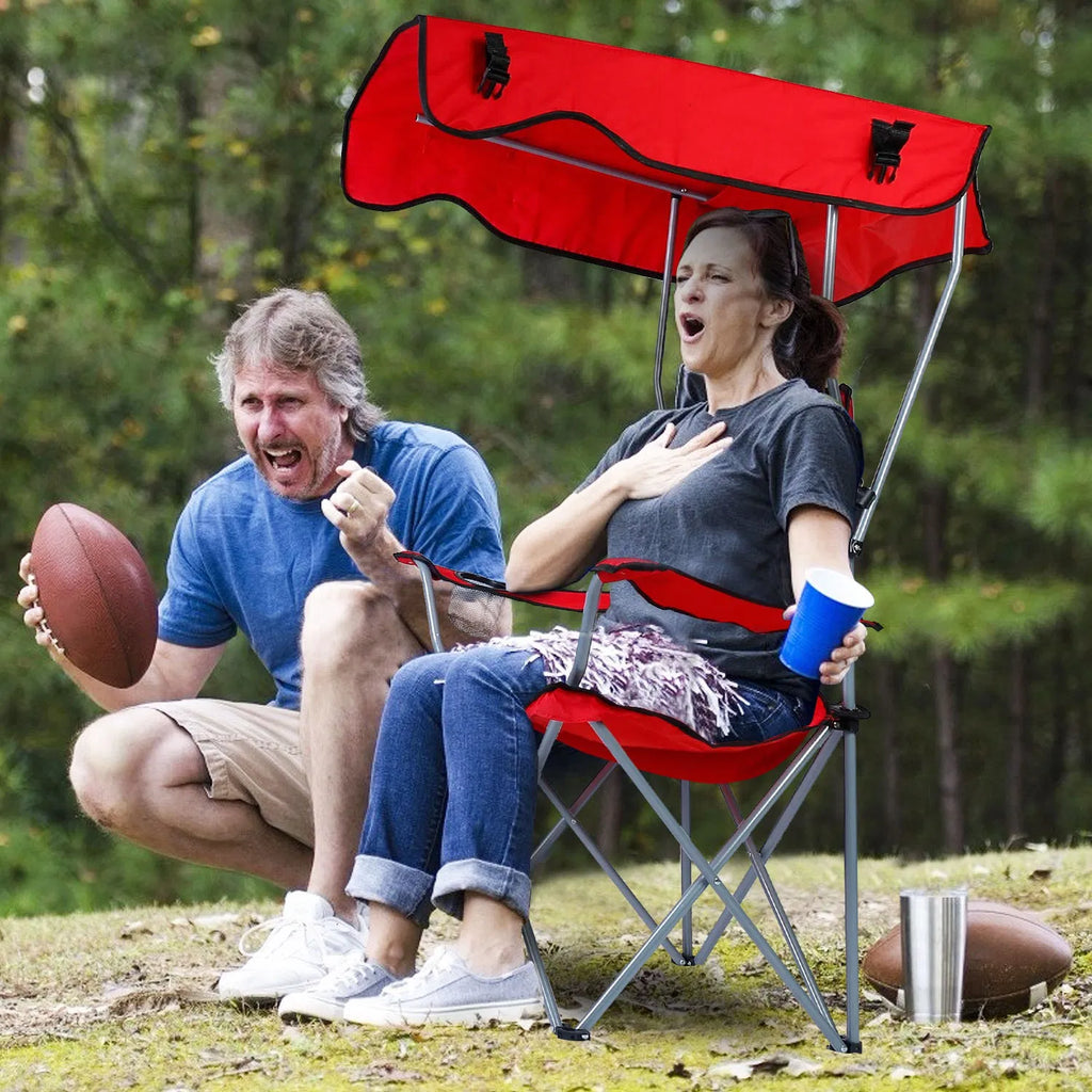 Foldable Beach Canopy Chair Sun Protection Camping Lawn Canopy Chair 330LBS - Image 5
