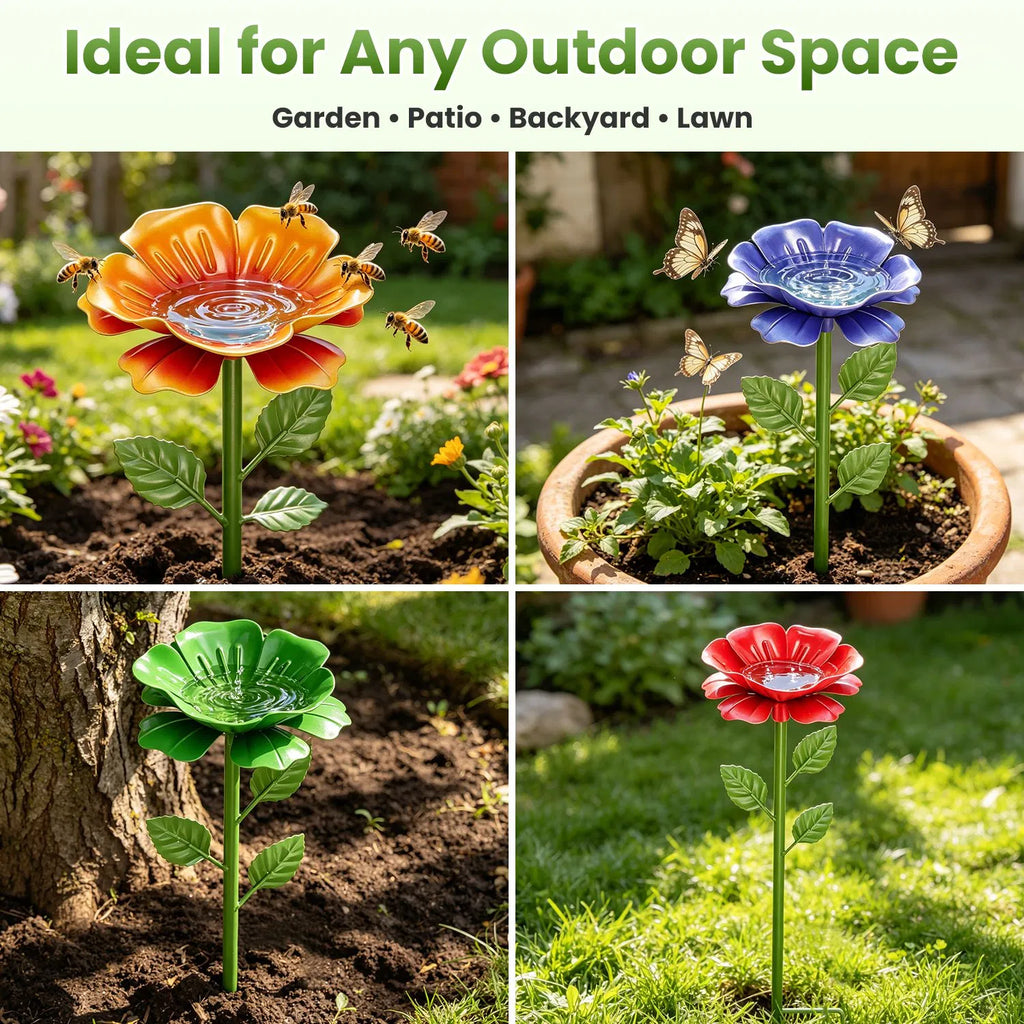6Pack Metal Bee Watering Stations Anti Drowning Bee Butterfly Feeders - Image 5