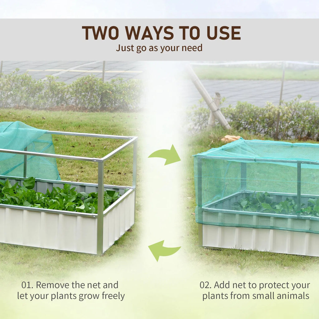 Raised Garden Bed 5.7 x 3 x 2.3ft Steel Planter Box Outdoor with Cover Gloves - Image 2