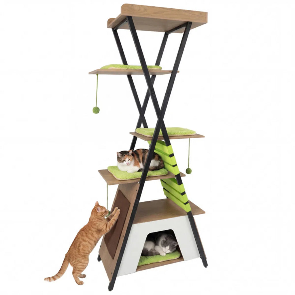 73" Multi Level Cat Tree with Condo & Perch Multi Cat Climbing Tower with - Image 2