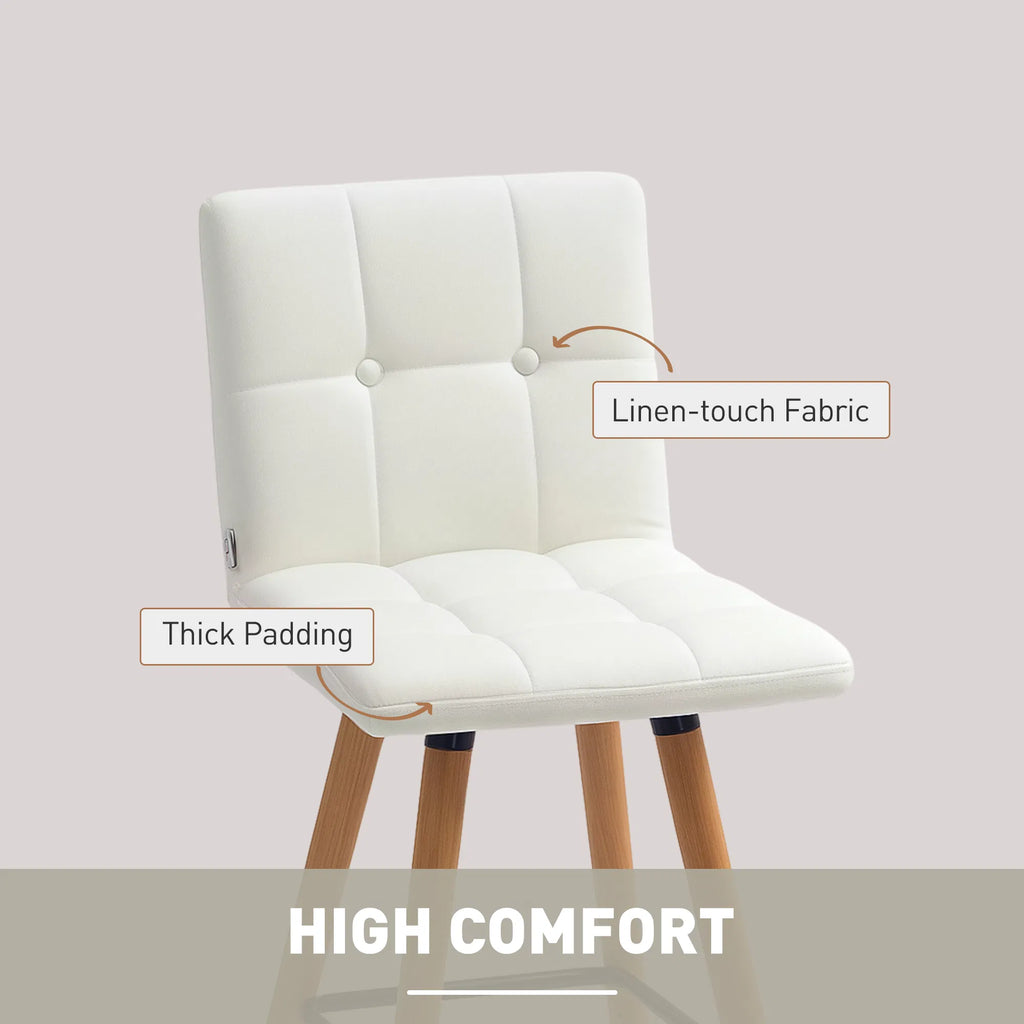 Modern Bar Stools Set of 2 38" Upholstered Kitchen Island Stool with Wood - Image 5