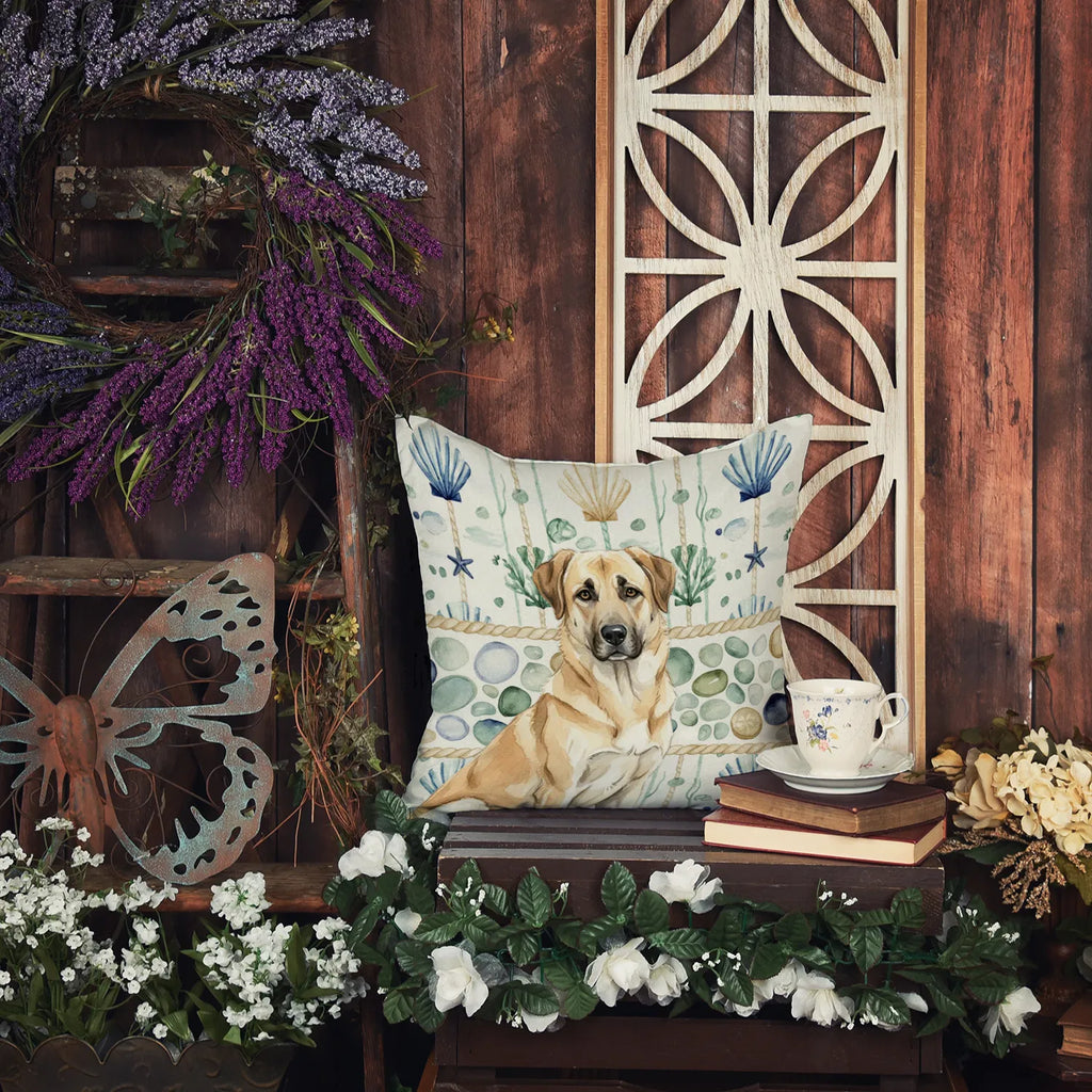 Anatolian Shepherd Dog Coastal Sea Glass Throw Pillow Decorative Indoor - Image 6