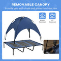 Elevated Cooling Pet Bed Portable Raised Dog Cot with Canopy for XL Sized Dogs