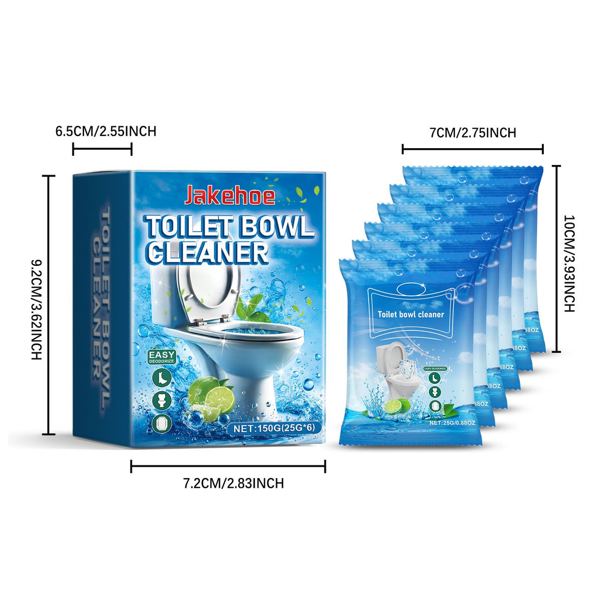 JAKEHOE Toilet Bowl Cleaning Powder Sachets 6 Sachets x 25 g (150 g Total) - Image 4