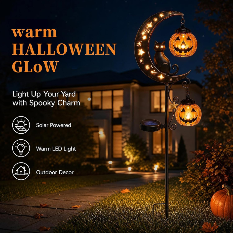 Pumpkin Moon Garden Stake Light Halloween Lights Decorations - Image 3