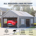 13'x20' Canopy with 2 Roll Up Doors Waterproof Party Tent Carport & Storage