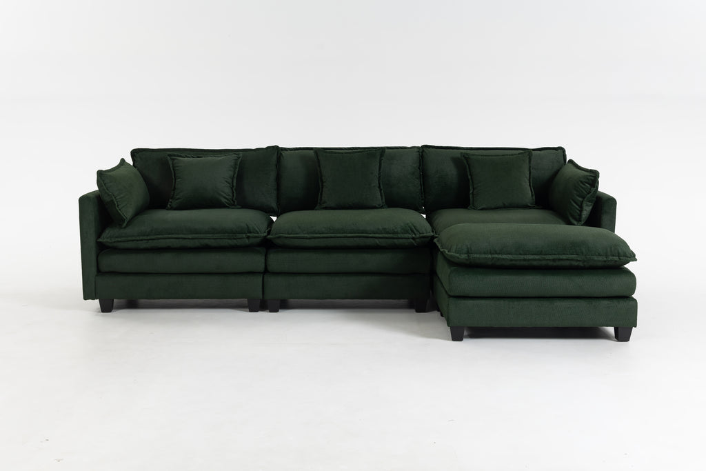 Modern 3seats with ottoman 113.77"Sectional Sofa with Waist Pillows 3 seat - Image 2
