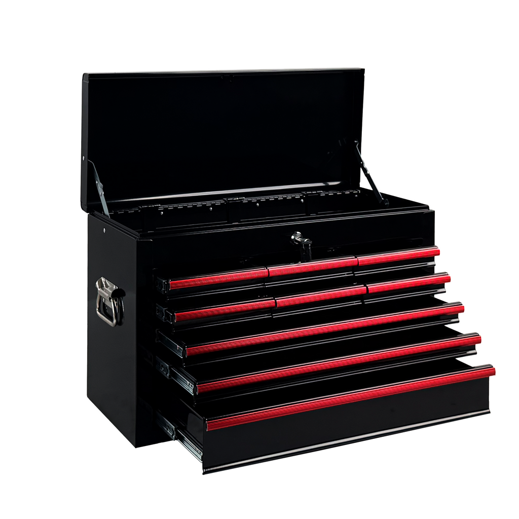 Heavy Duty Metal Tool Box 24 inch Portable Metal Tool Box with 9 Drawers
