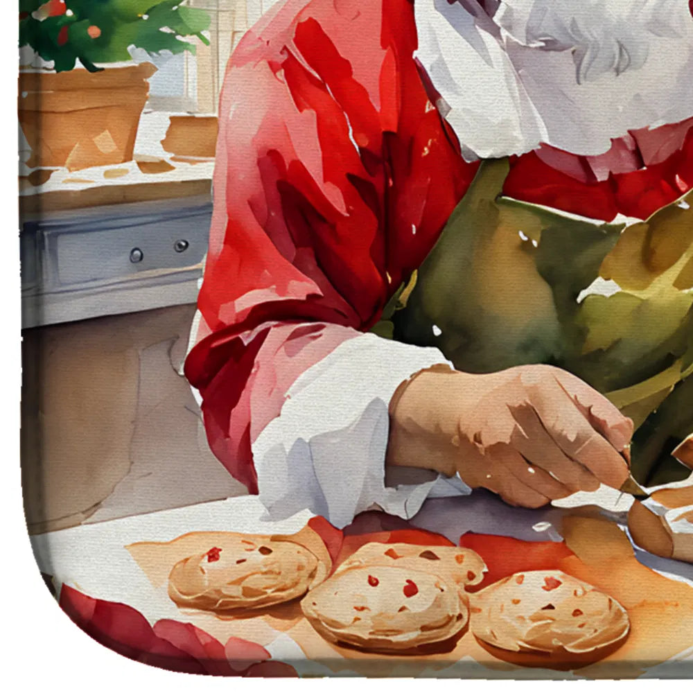 Cookies with Santa Claus Dish Drying Mat Absorbent Dish Drying Mat Pad for - Image 3