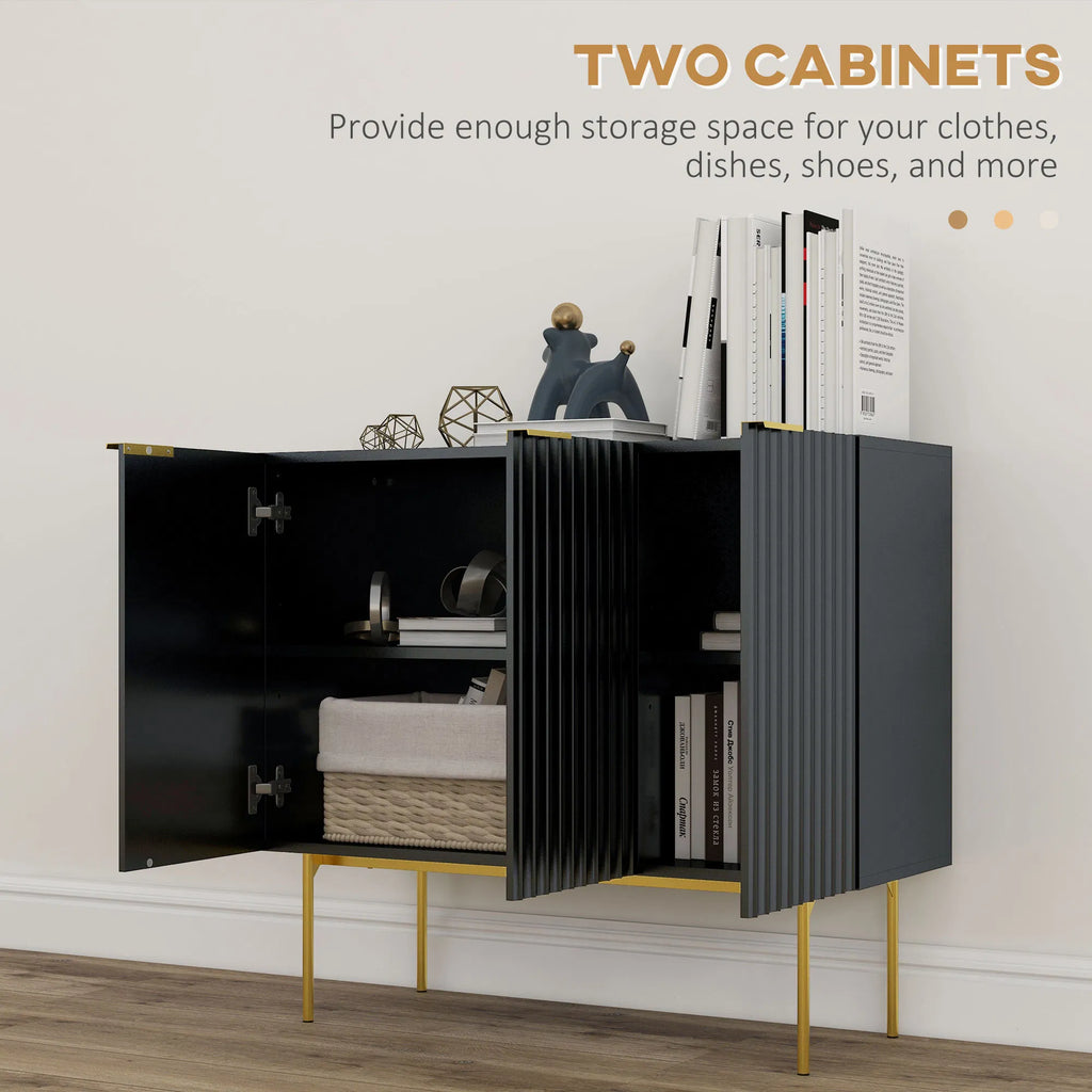 Modern Storage Cabinet Sideboard Buffet Cabinet with Gold Legs for Living Room - Image 2