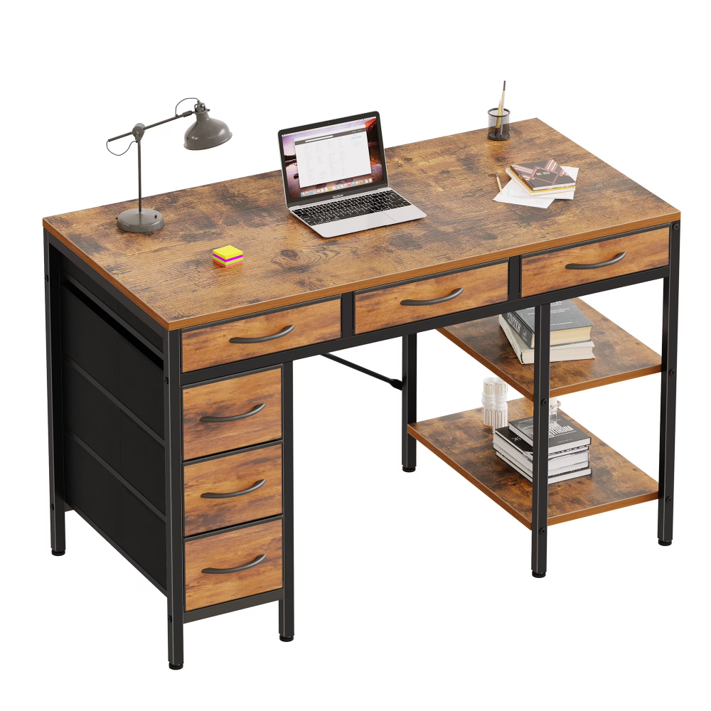 47 Inch Fabric Drawer Computer Desk Multi layer Storage Rack Small Household - Image 3