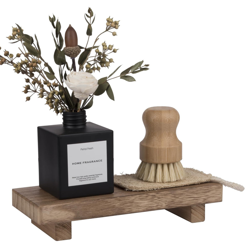 wooden bathroom countertop storage rack detail and structure