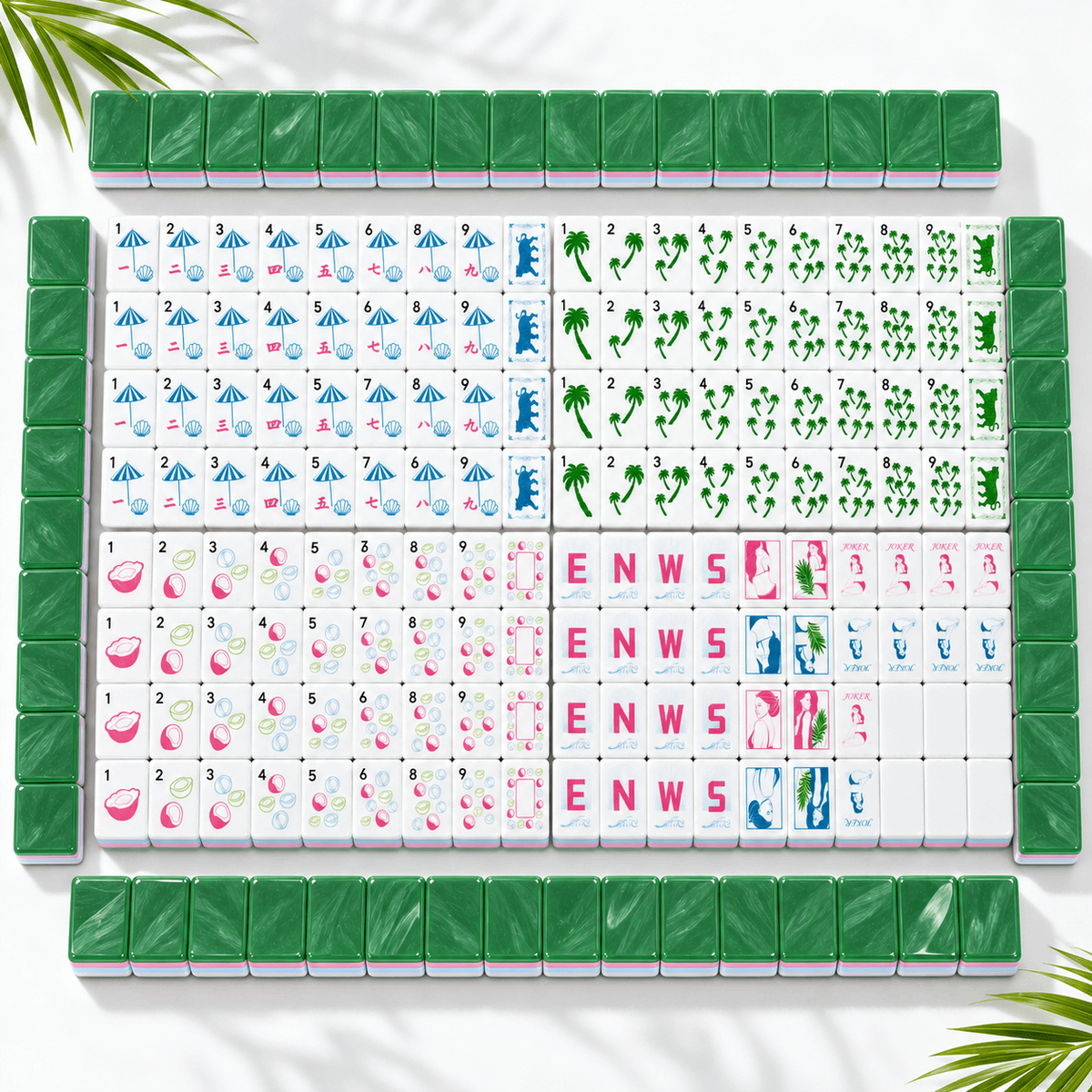 Jade Beauty Acrylic Mahjong Set Coastal Inspired American Tiles 160 Tile Game