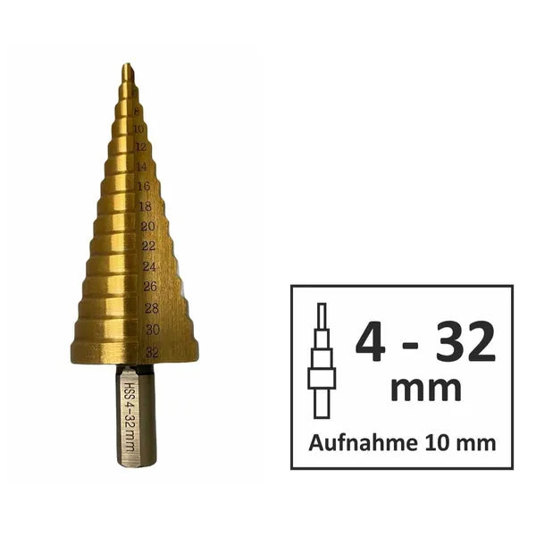 Pagoda Drill Bit 3 piece Set Hexagonal Handle Straight Groove Metric Large 3PC - Image 2