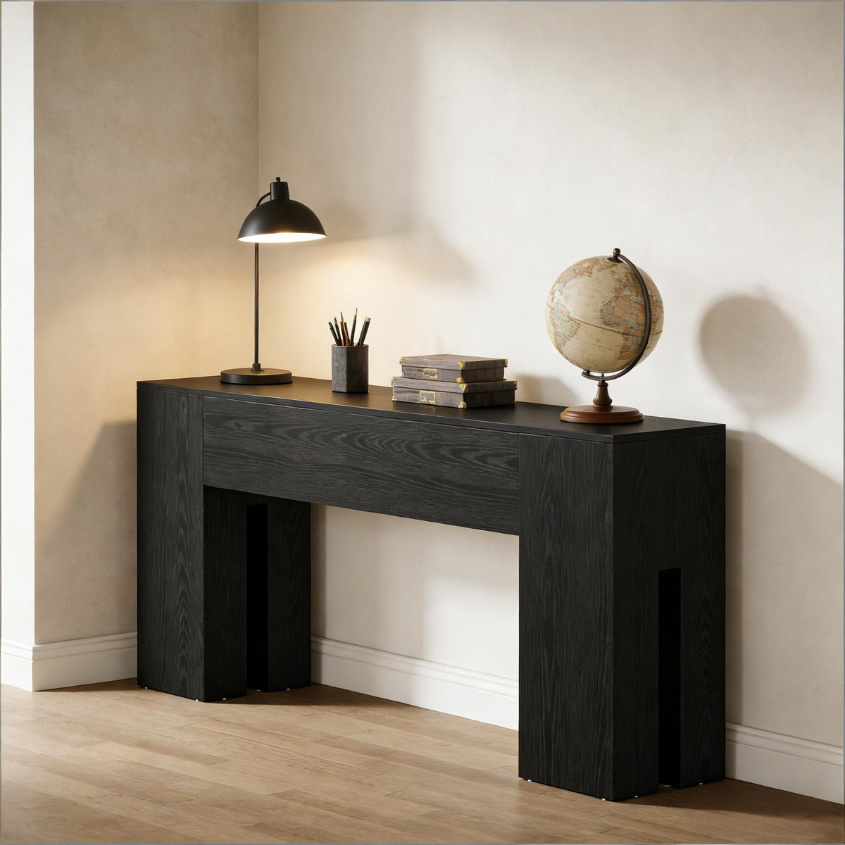 Rustic Wooden Foyer Console Table