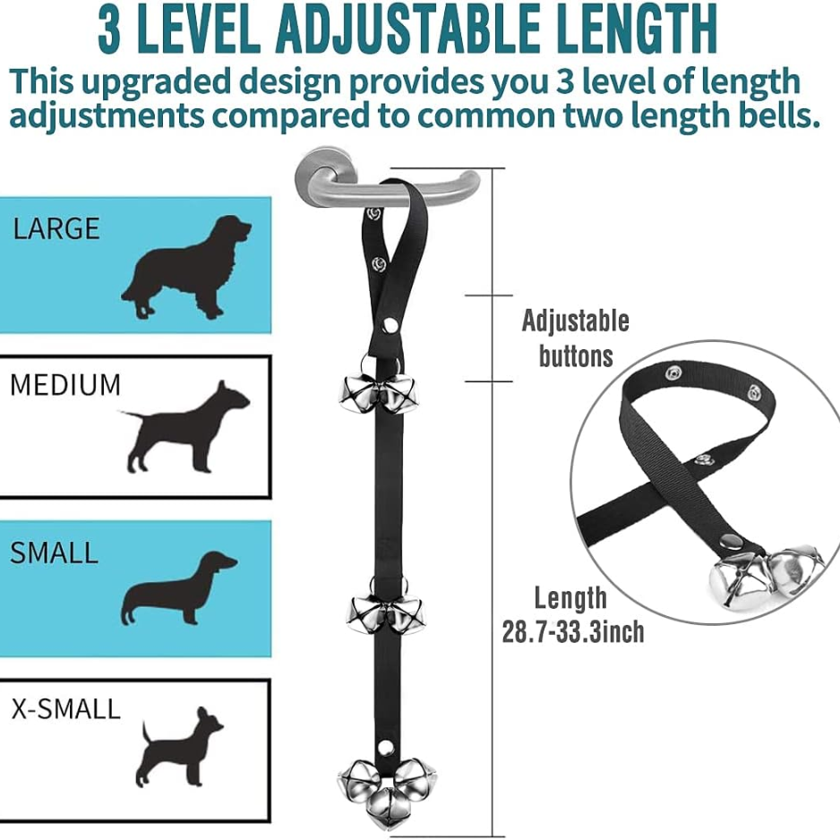 2PCS Dog Doorbells For Potty Training Adjustable Puppy Training Bells