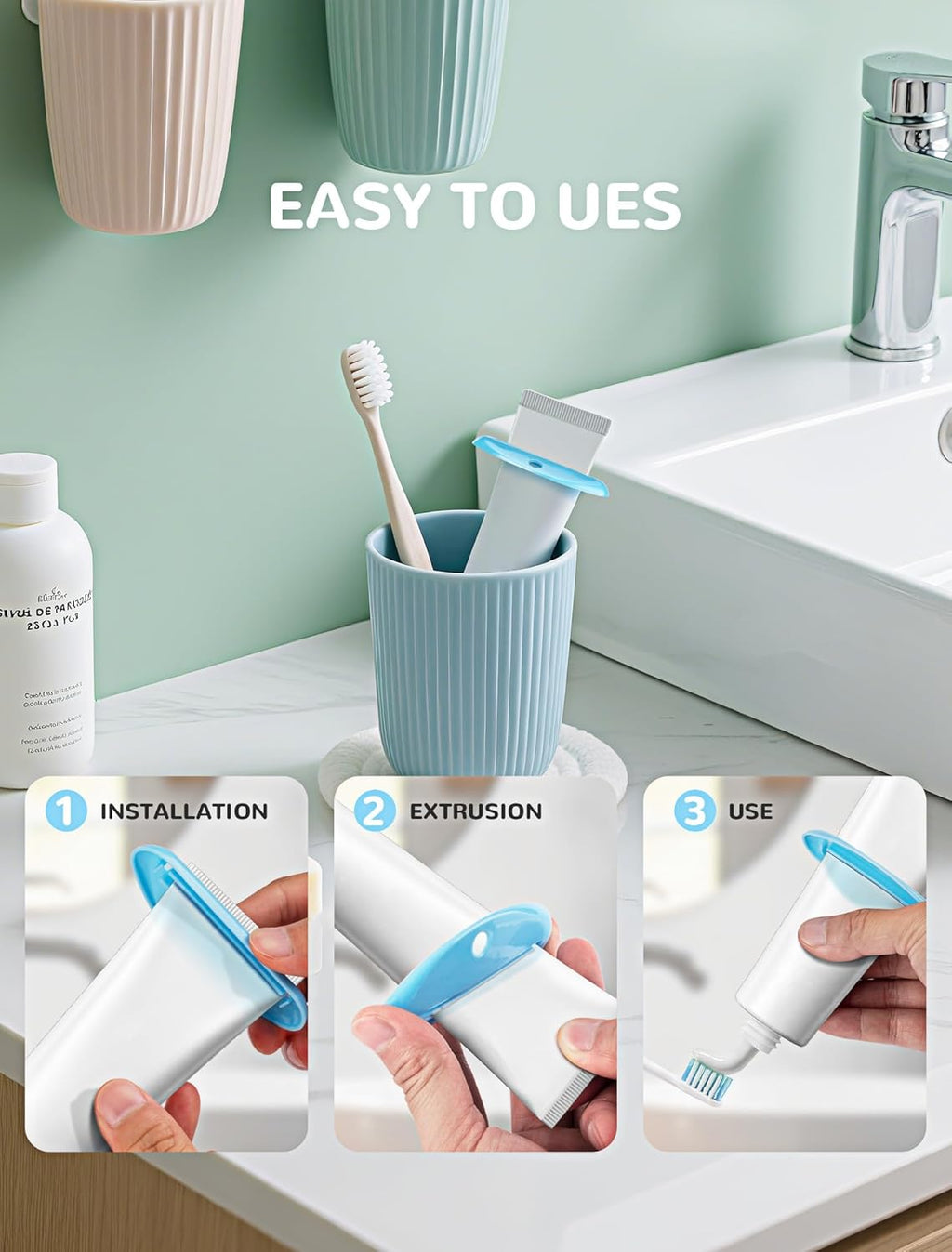 4pcs toothpaste squeezer colorful plastic detail and structure