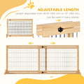 41" 72" Wooden Freestanding Pet Gate with Support Feet for Small Medium Dogs