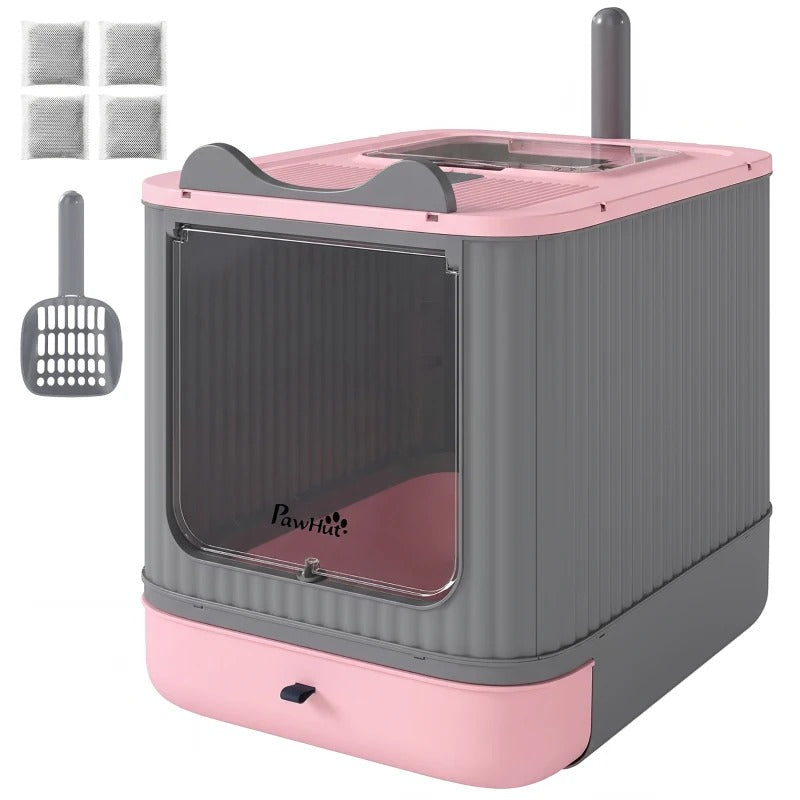 Cat Litter Box With Lid Enclosed Litter Box For Medium Cats Front Entry And - Image 2