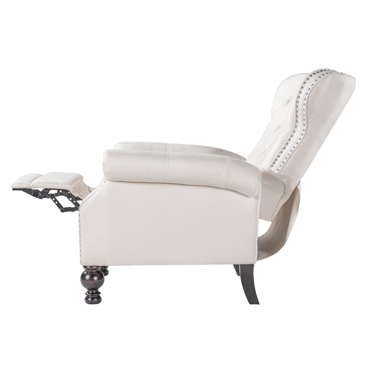 Modern Manual Push Back Recliner Chair Fabric Upholstered 3 Position Recliner