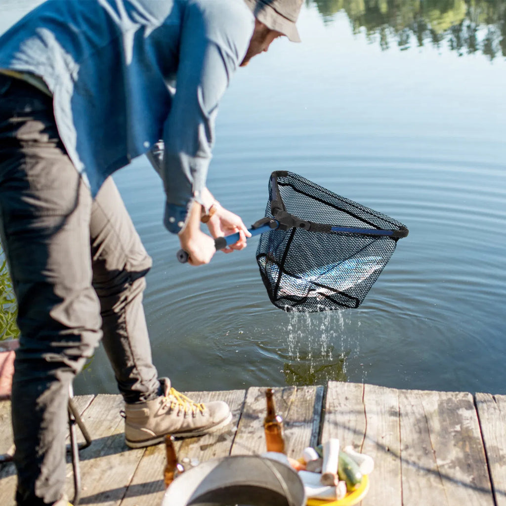 Foldable Fishing Net With Aluminum Alloy Rod EVA Handle Durable 5MM Hexagonal - Image 2