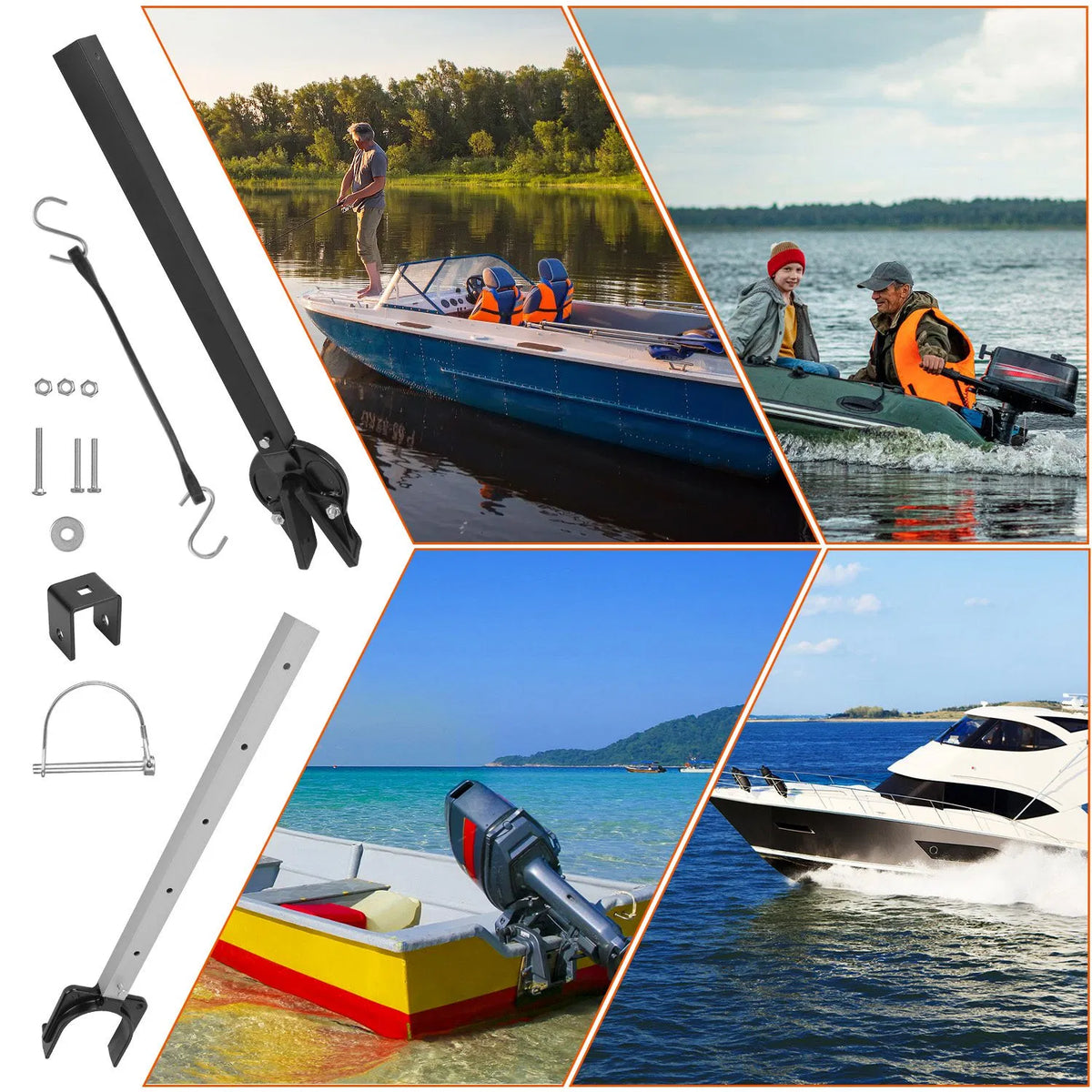 28 40In Adjustable Boat Transom Saver Transom Protector for Outboard Motor - Image 2