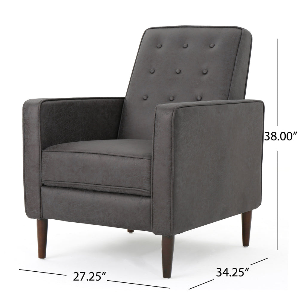 Fabric Recliner Chair Mid Century Modern Recliner Pushback Single Recliner Sofa - Image 2
