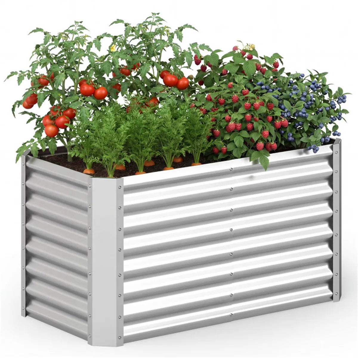 4×2×2 Ft Galvanized Steel Raised Garden Bed Outdoor Planter Box for Vegetables - Image 4
