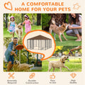 6.9' x 6.9' x 5' Outdoor Dog Kennel with Canopy Rotating Bowls Coffee