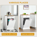 10 Gallon Tilt Out Trash Cabinet Wooden Hidden Trash Can with Storage Drawer