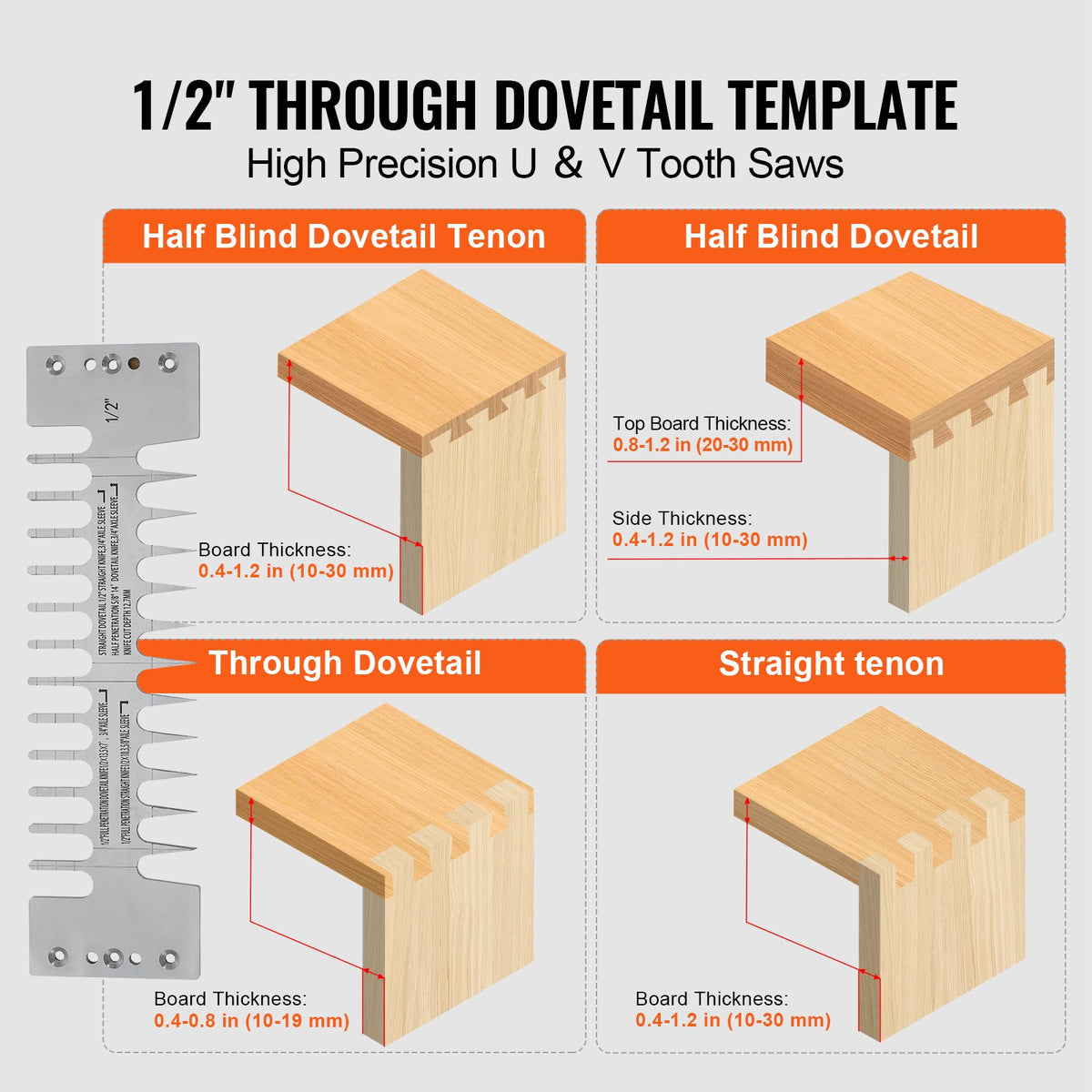 Dovetail Jig 12 In Width Dove Tailing Router Jigs With 4 Router Bits & 3 - Image 5