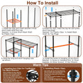 4 Tier Heavy Duty Garment Rack with 3 Hanging Rods 463LBS Capacity Rolling